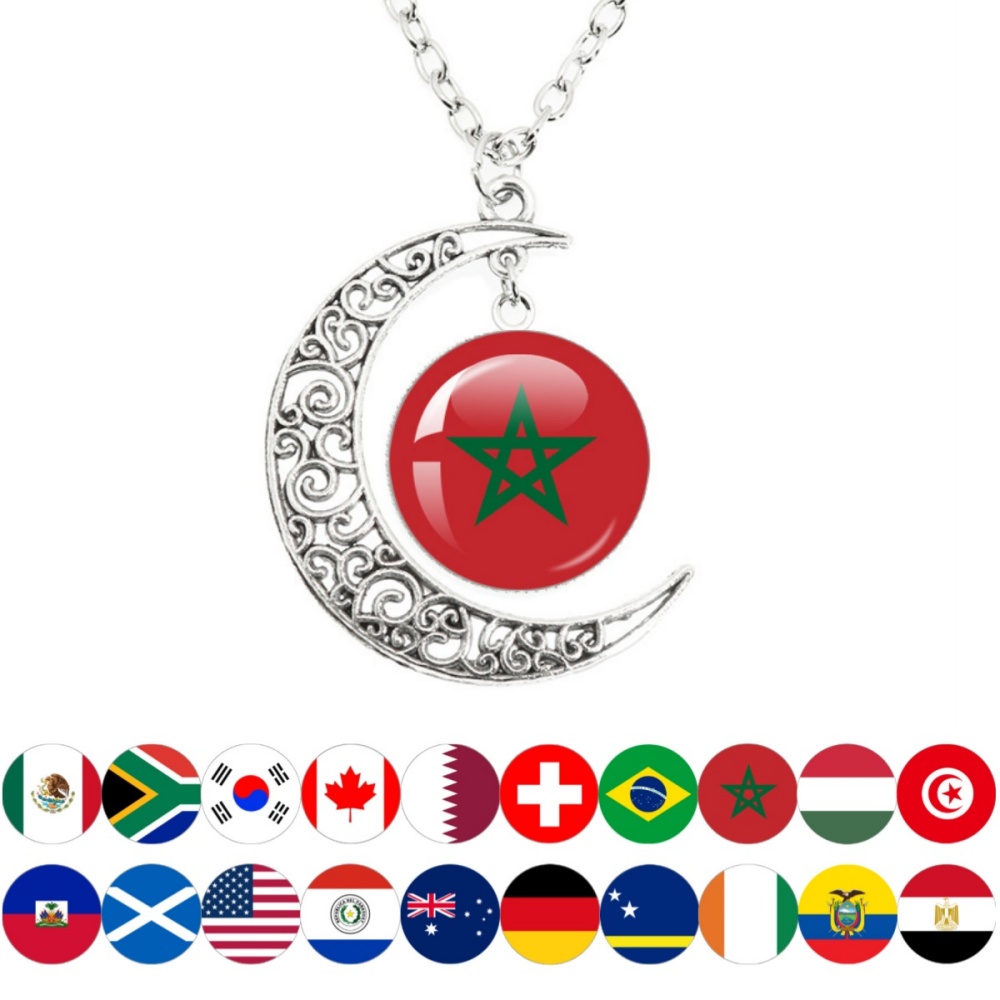 Body Jewelry Australia - Ulusal Bayrak Ay Kolye Kolye İsviçre