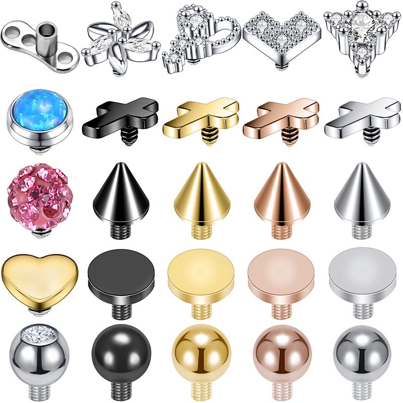 Dermal Anchor Top - ZS 16G mikro Dermal Piercing zirkon