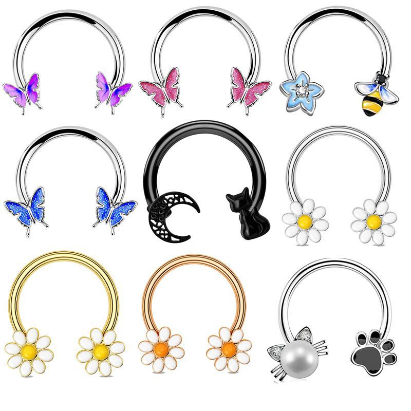 Body Jewelry And Earrings - 16G Septum Halkası Daith Piercing Takısı
