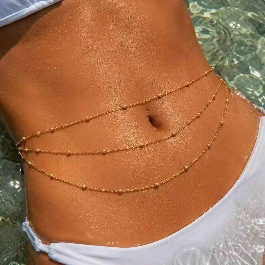 Body Jewelry Gold Plated - IngeSight.Z Moda Boho Seksi Çok Katmanlı