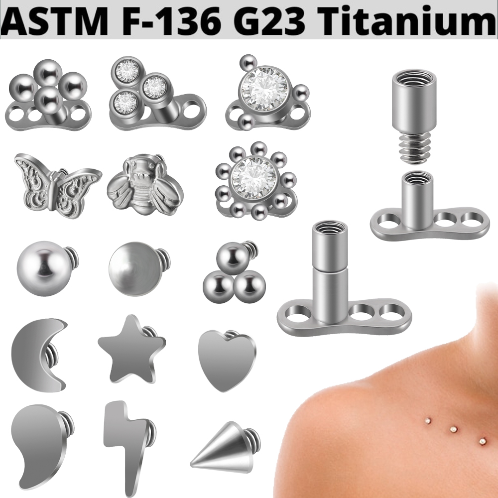 Dermal Anchor Top - 1 adet G23 titanyum yangın Opal