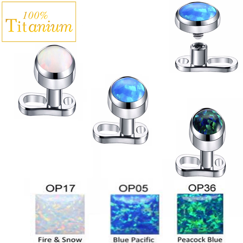 Dermal Anchor Top - 1 adet Opal mikro Dermal Piercing