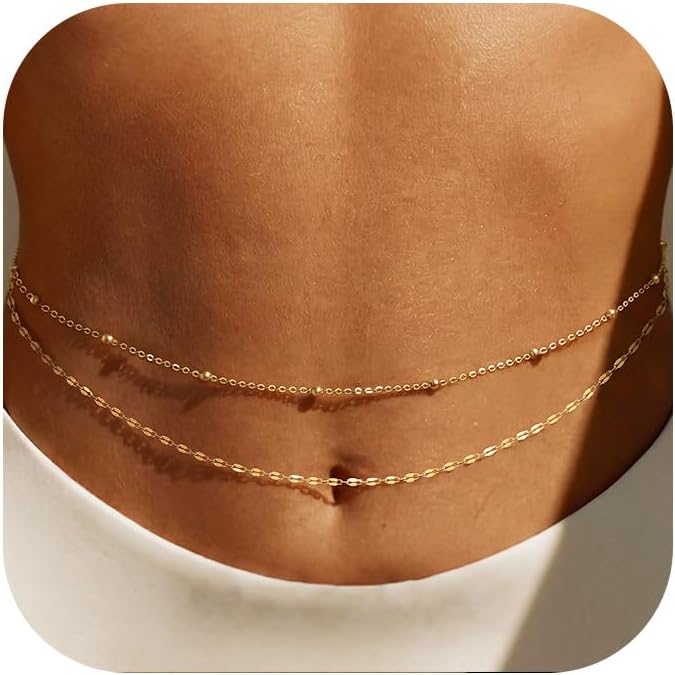 Body Jewelry Gold Plated - 14 Ayar Altın Kaplama Bel Zinciri