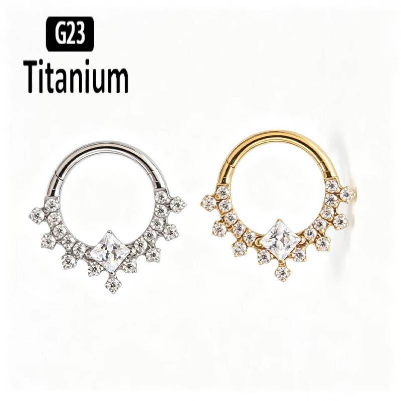 Body Jewelry Quality - G23 Titanyum Yüksek Kaliteli Düz CZ