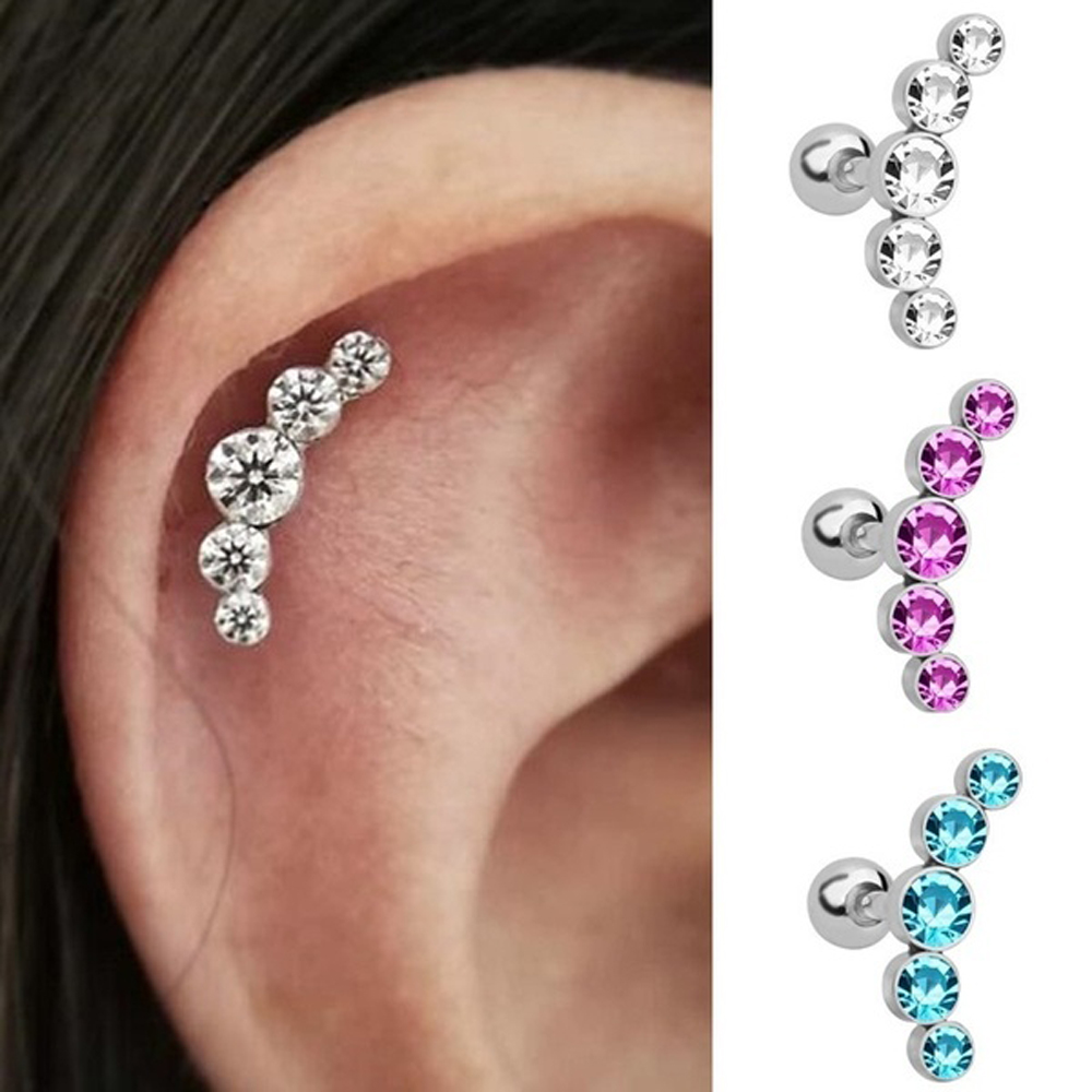 1 adet moda 16G kristal mücevh - Body Jewelry Earrings incelemesi ve fiyatı