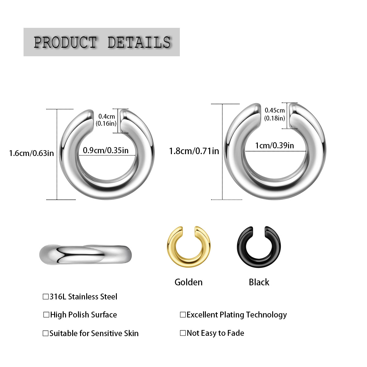 1 adet abartılı c-şekilli pier - Body Jewelry And Earrings incelemesi ve fiyatı