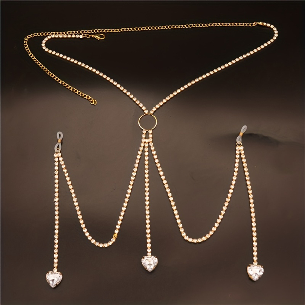 Zarif moda Shining Rhinestone  - Body Jewelry Chest incelemesi ve fiyatı