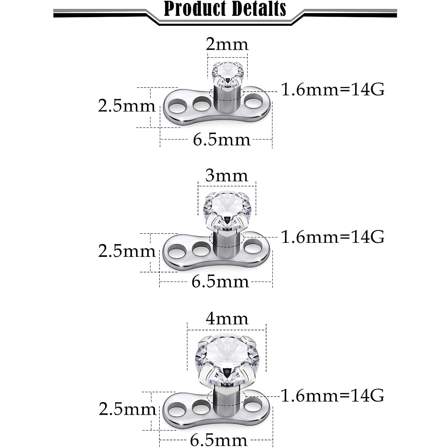 14G G23 Titanyum Dermal Pierci - Dermal Anchor Top incelemesi ve fiyatı