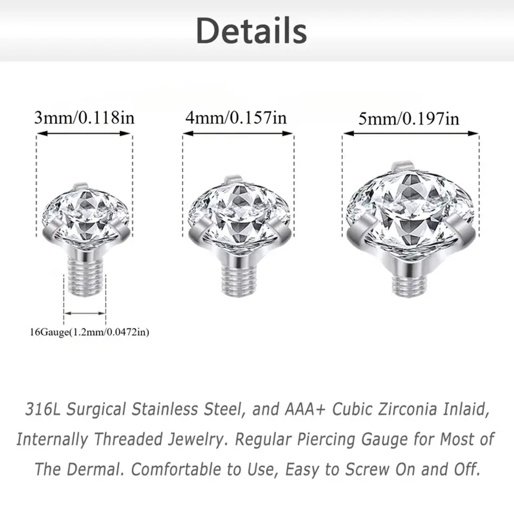16 ADET Kristal Zirkon Dermal  - Dermal Anchor Top incelemesi ve fiyatı